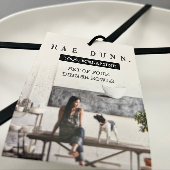 NWT Rae Dunn melamine set of 4 dinner bowls “HAPPY HARVEST” - Picture 2 of 4